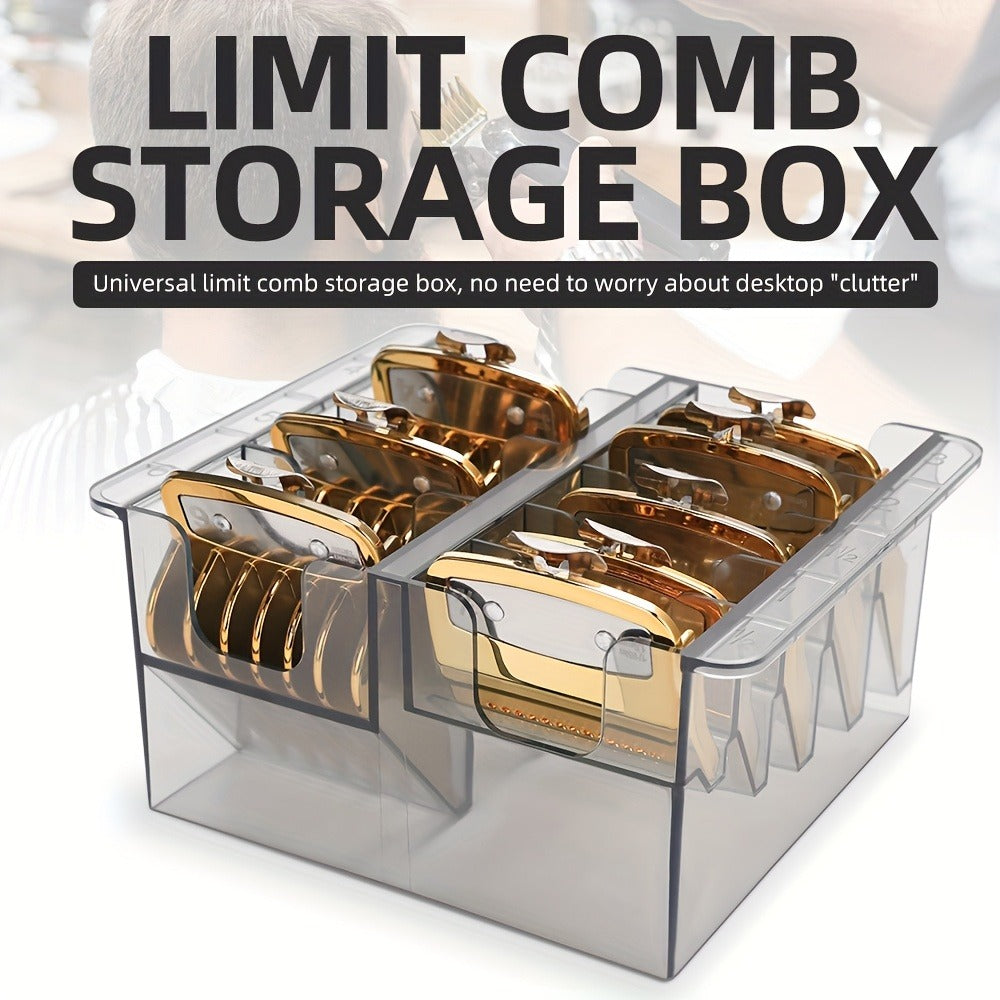 Barber Tool Organizer – 8-Slot Clear Plastic Storage Box for Hair Clippers, Scissors & Grooming Accessories | Transparent Salon Organizer for Home & Professional Barber Use
