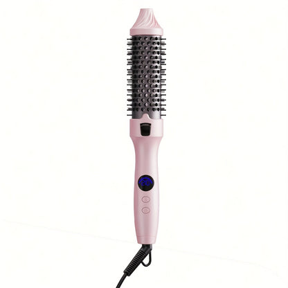 Thermal Air Brush 2-in-1 Straightener & Curler – Blowout Brush with Negative Ion Technology, Frizz-Free Temp Control, Lightweight Travel Hair Styling Tool for Women