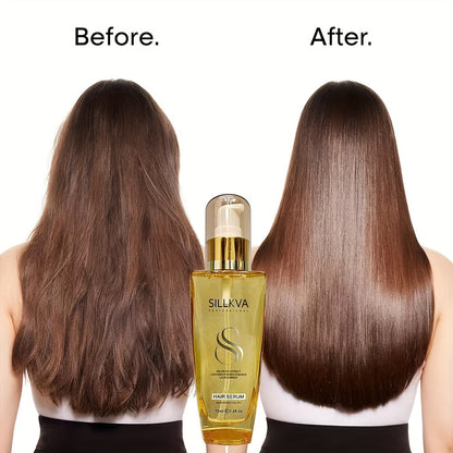 Argan Oil Hair Serum 2 Pack SILLKVA Nourishing Treatment for Dry Damaged Frizzy Flyaway Hair Moisturizing Smoothing Anti-Frizz Serum for All Hair Types