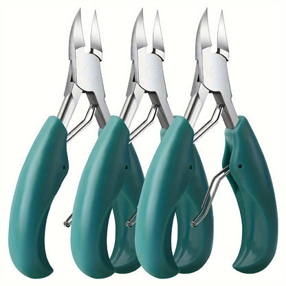 Toenail Clippers for Thick Nails & Ingrown Toenails 3 Pack - Sharp Curved Blade Podiatrist Nail Clipper for Men Women Seniors Professional Pedicure Tool