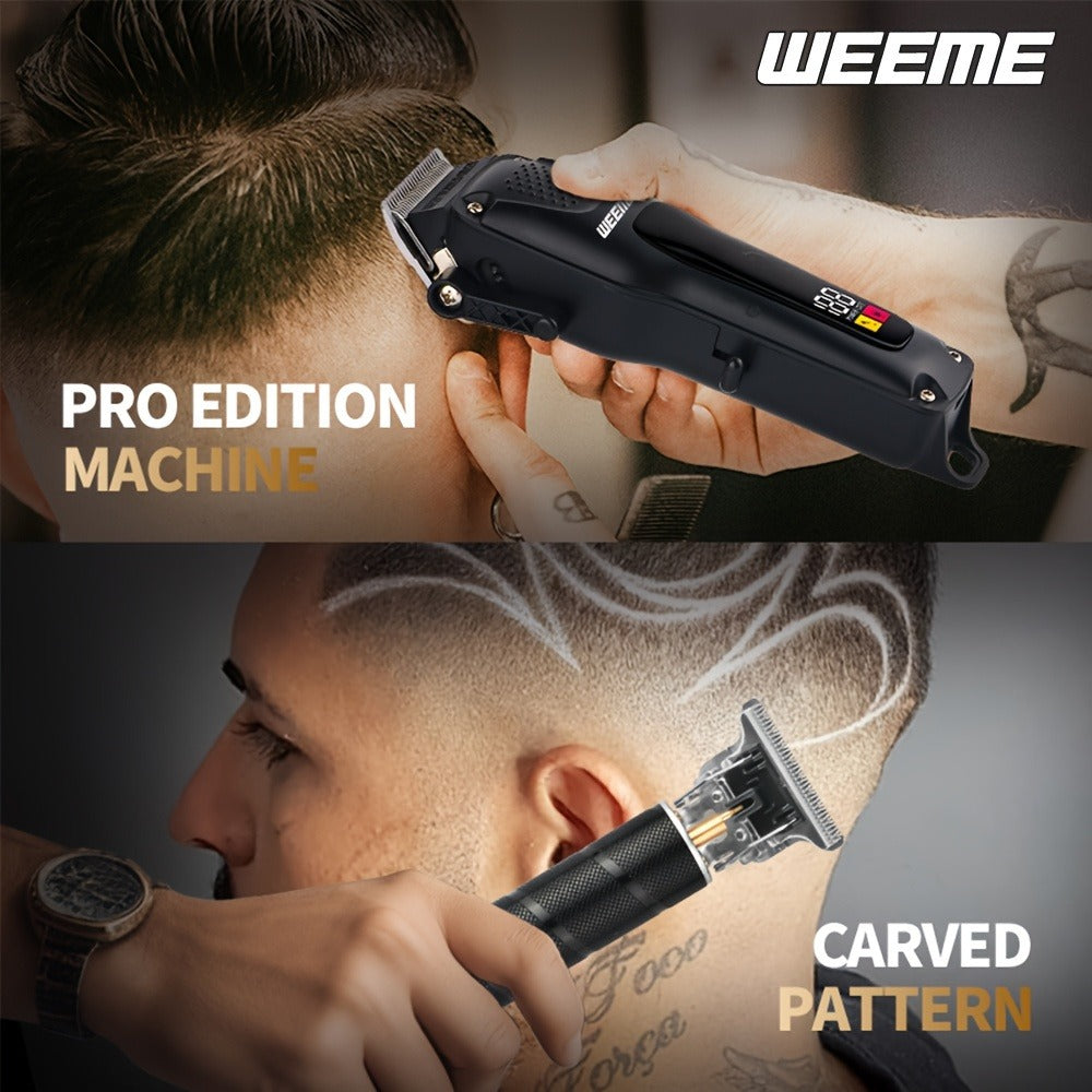 1pc/3pcs WEEME 3-In-1 USB Rechargeable Men'S Grooming Kit - Hair Clippers, Trimmer, And Shaver Set - ABS Plastic, Lithium Battery, Ideal Gift for Boyfriend Or Father