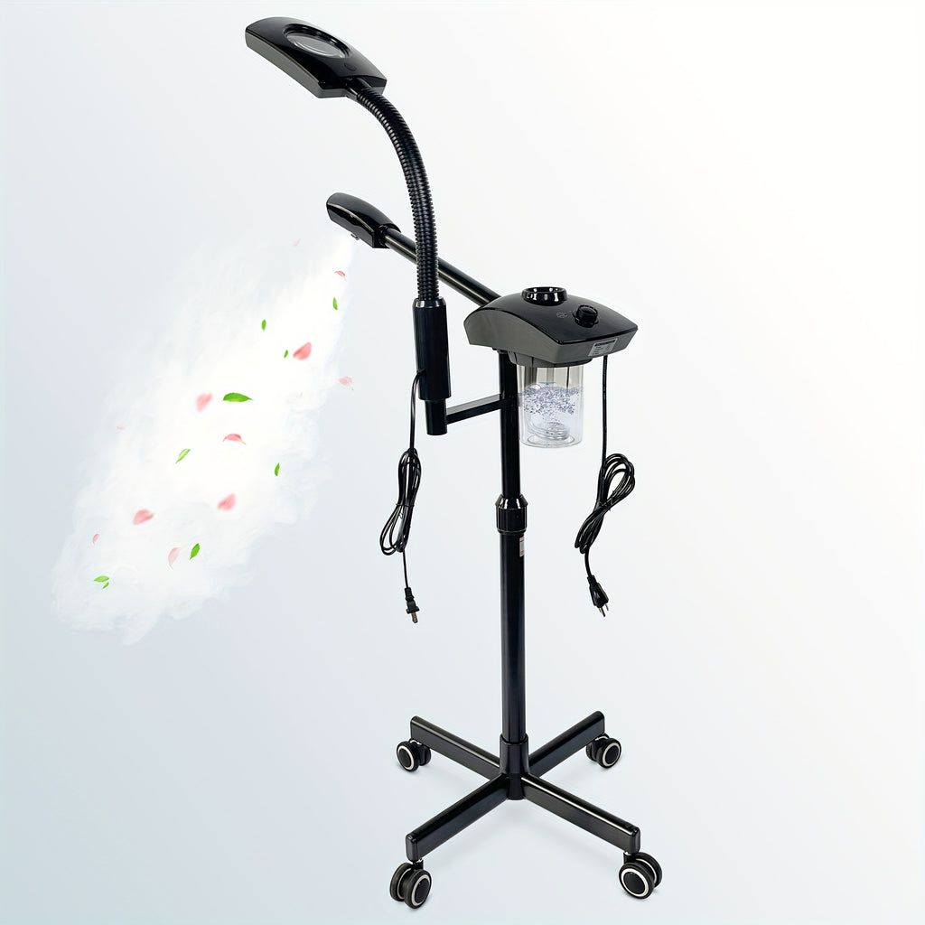 Professional Facial Steamer, 2-In-1 Ozone Facial Steamer on Wheels with 3X Magnifying Lamp, Time Preset Function Design for Face Sauna Spa Personal Care Use at Home, Valentine'S Gifts, Valentine'S Day Gift for Her