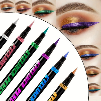 Colored Eyeliner Set 6pcs Waterproof Anti-Smudge Long-Lasting Eye Liner Pencil Multi-Color Makeup Kit for Women Holiday Gift Valentine Christmas