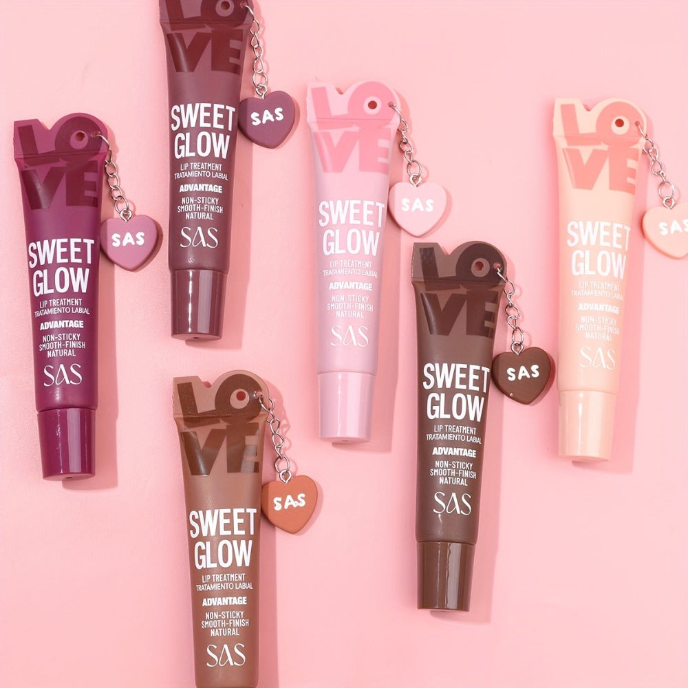 Lip Gloss Heart Pendant — 6 Shades Mirror Shine, Long-Lasting Fade-Resistant Non-Tacky Formula, Vibrant Colors for All Skin Tones, Women's Lip Makeup