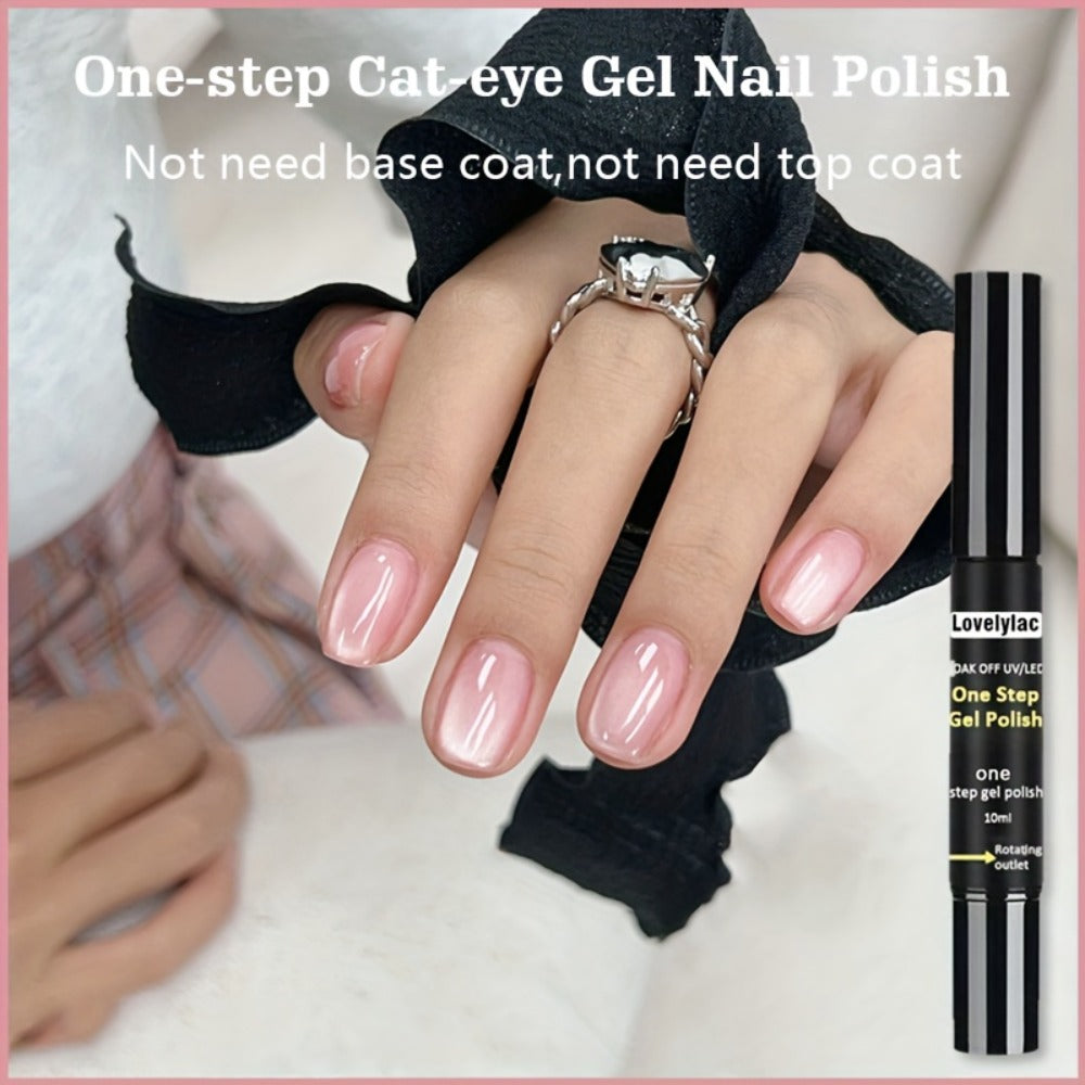 0.34oz Cat Eye Gel Nail Pen, a Comprehensive Solution Combining Base Coat, Color Polish, And Top Coat. The 2025 Edition Features Ultra-Bright, Gentle, High-Saturation Polygel That Is Smooth, Durable, And Long-Lasting