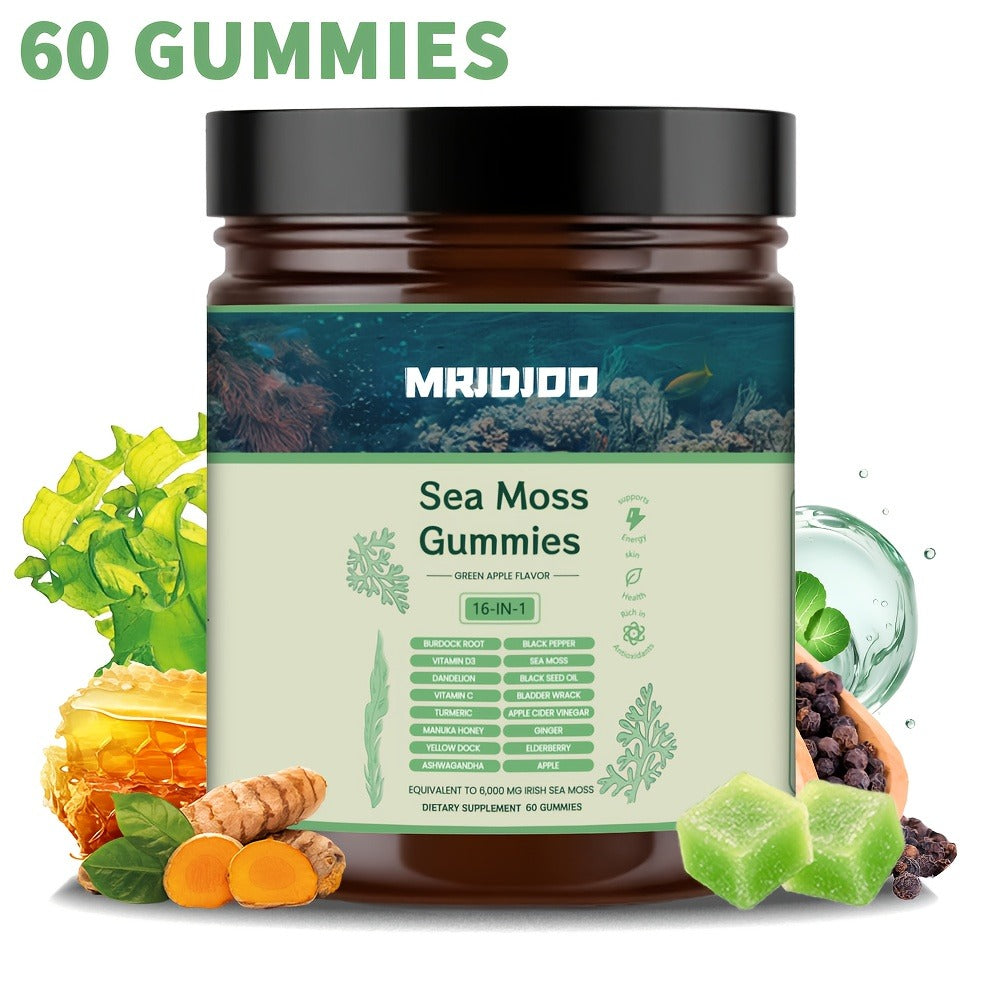 Sea Moss, Turmeric, Ashwagandha, Black Seed And Other Herbal Essence, 30gummies/60gummies