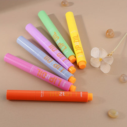 Lip Gloss Set 6 Pcs Neon Colors Moisturizing Press-On Lipstick Glossy Finish Long-Lasting Lip Makeup Gift Set for Women Valentine's Day