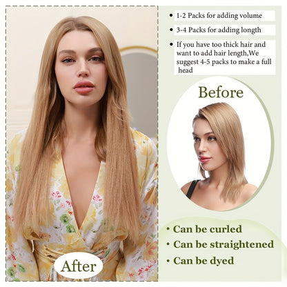 Tape In Hair Extensions Human Hair Brazilian Remy Straight - Invisible Seamless Weft 12-24 Inch Multi-Color Blonde Brown Ombre 10pcs