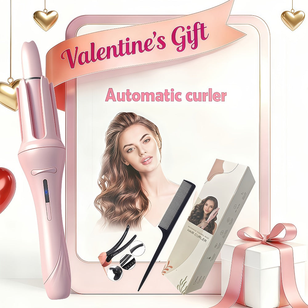 Automatic Curling Iron, One-Touch Automatic Curling, 4 Temperature Settings And 3 Timer Options, Anti-Scald/Anti-Tangle Technology, 360° Rotating Curling Wand, with Comb And Clamp - Ionic Curling Iron for Salon-Quality Waves, Father'S Day Gifts