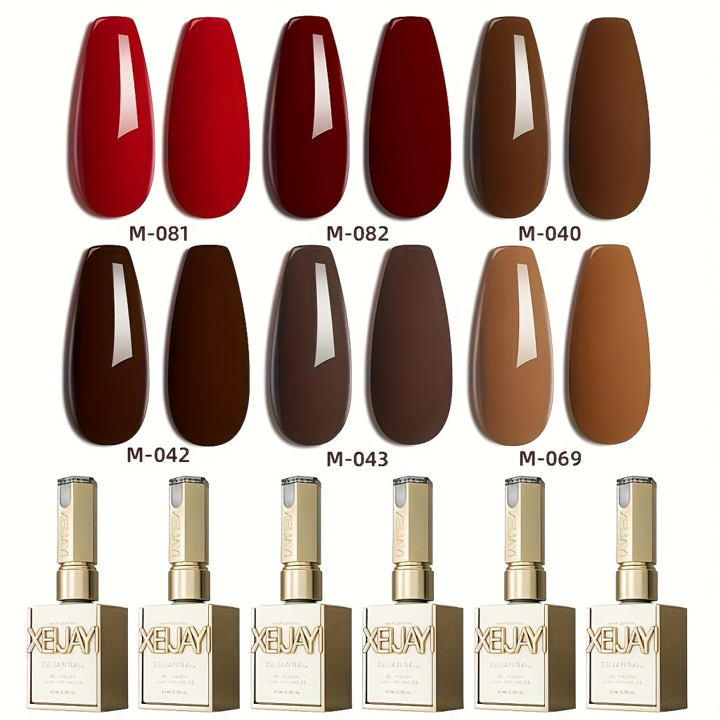 Luxurious Red Series 6-Color Set for Spring 2025, Featuring Sparkling And Long-Lasting Nail Gel for Salon-Quality Nail Art, Perfect for Women