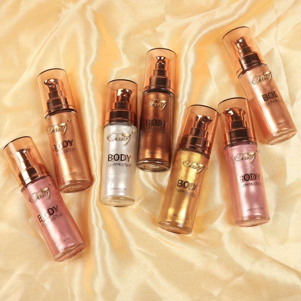Liquid Luminizer Set of 2 Moisturizing Shimmer Highlighter for Face & Body All-in-One Glow Makeup Summer Bronzer Illuminator Women Gift