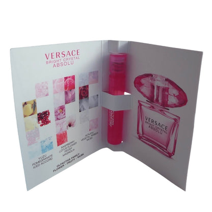 Versace Bright Crystal Absolu Eau de Parfum Travel Size Mini Perfume Sample Vial 0.03 Fl oz 1ml Women Floral Fragrance