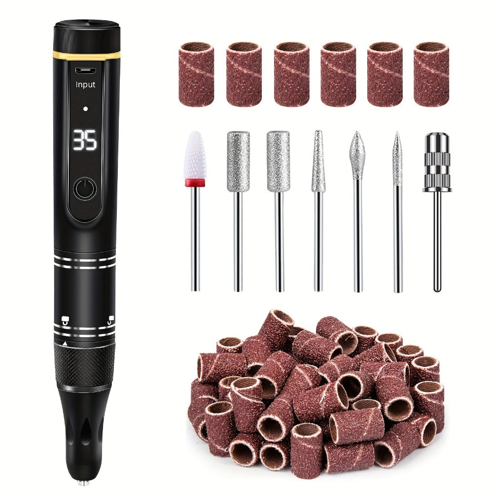 Electric Nail File with a Portable Rechargeable Design, Featuring 35000 RPM, Suitable for Gel Nails, Manicure, And Pedicure for Both Home And Salon Use