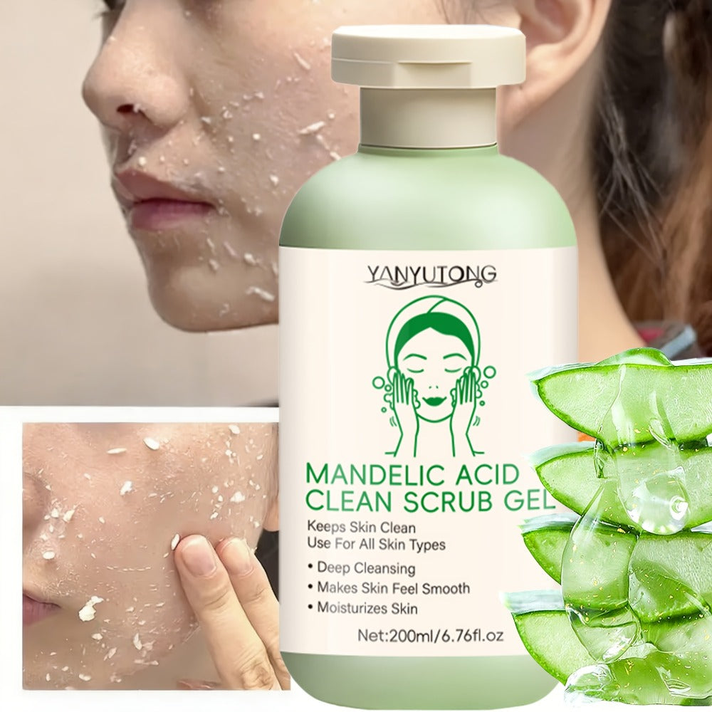 Deep Cleansing Exfoliating Gel, Featuring Mandelic Acid - with Aloe Vera And Rose Extract, Provides Long-Lasting Hydration to Cleanse Pores, Suitable for Daily Use on Both Face And Body