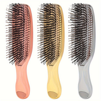 Air Cushion Comb Scalp Massage Brush Anti-Static Detangling Hair Comb Electroplated Hairdressing Comb with Gift Box – Rose Gold, Silver, Gold