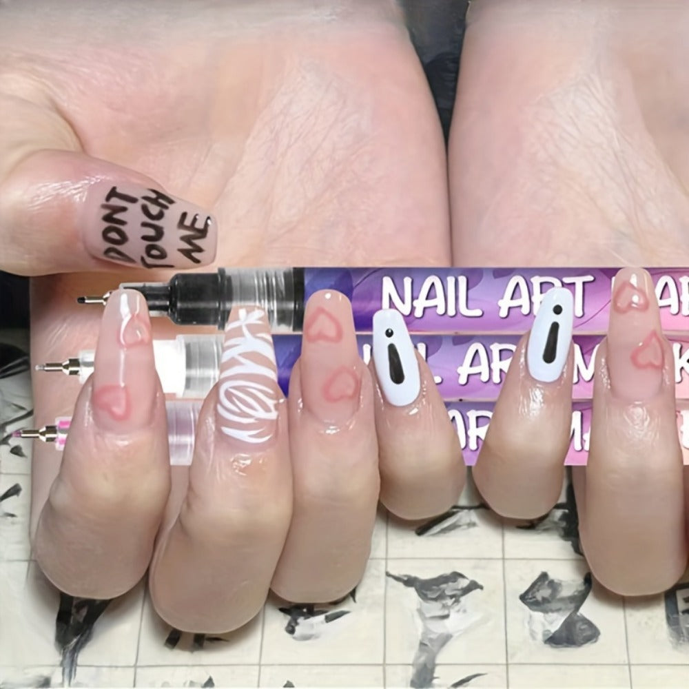 1 Set Nail Art Pen, 12 Color Nail Art Pen, Nail Art Pen DIY, Quick Drying Point Pencil, Precision 3D Graffiti Nail Art Pen, Suitable for, Family And Salon DIY, for Valentine's Day/New Year/party/graduation Gifts, School Supplies, Back to School.