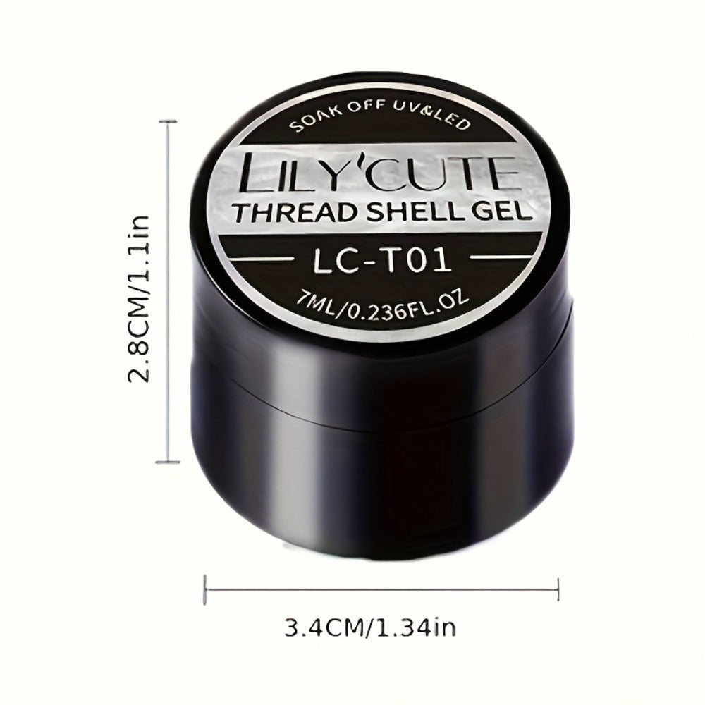 LILYCUTE 0.24oz Metal Effect Line Flower Drawing Gel with Brush Soak Off Painting Gel Polish LED Manicures for Nail Art DIY