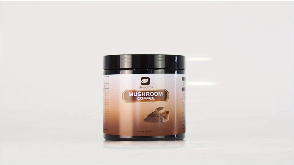Mushroom Coffee-Instant Coffee Mixed with Ganoderma Lucidum, Cordyceps Sinensis, Lion'S Mane, Chaga And Turkey Tail Mushrooms-250G/8.8Oz