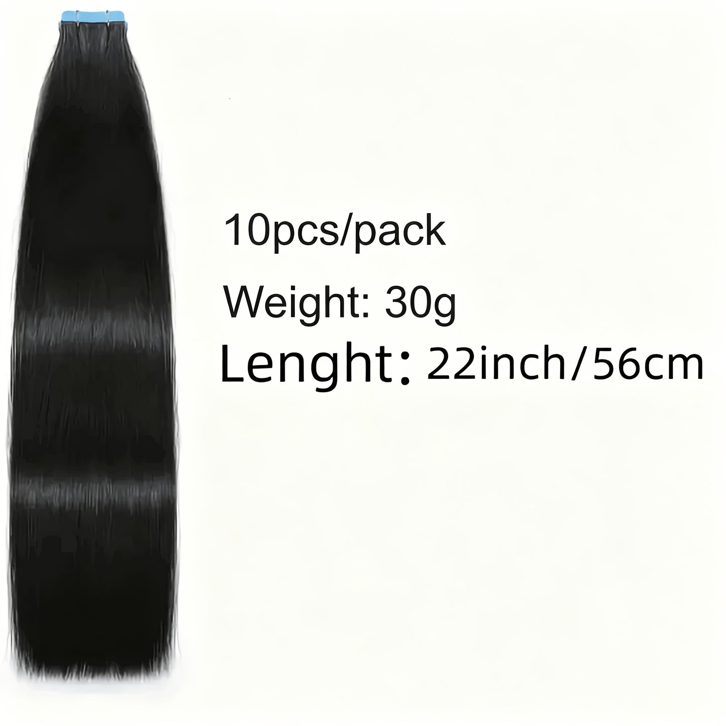 Tape In Hair Extensions Human Hair Straight Natural Black 1B Seamless Skin Weft 10pcs 30g Per Pack 16-24 Inch Women Invisible Blend Volume Length