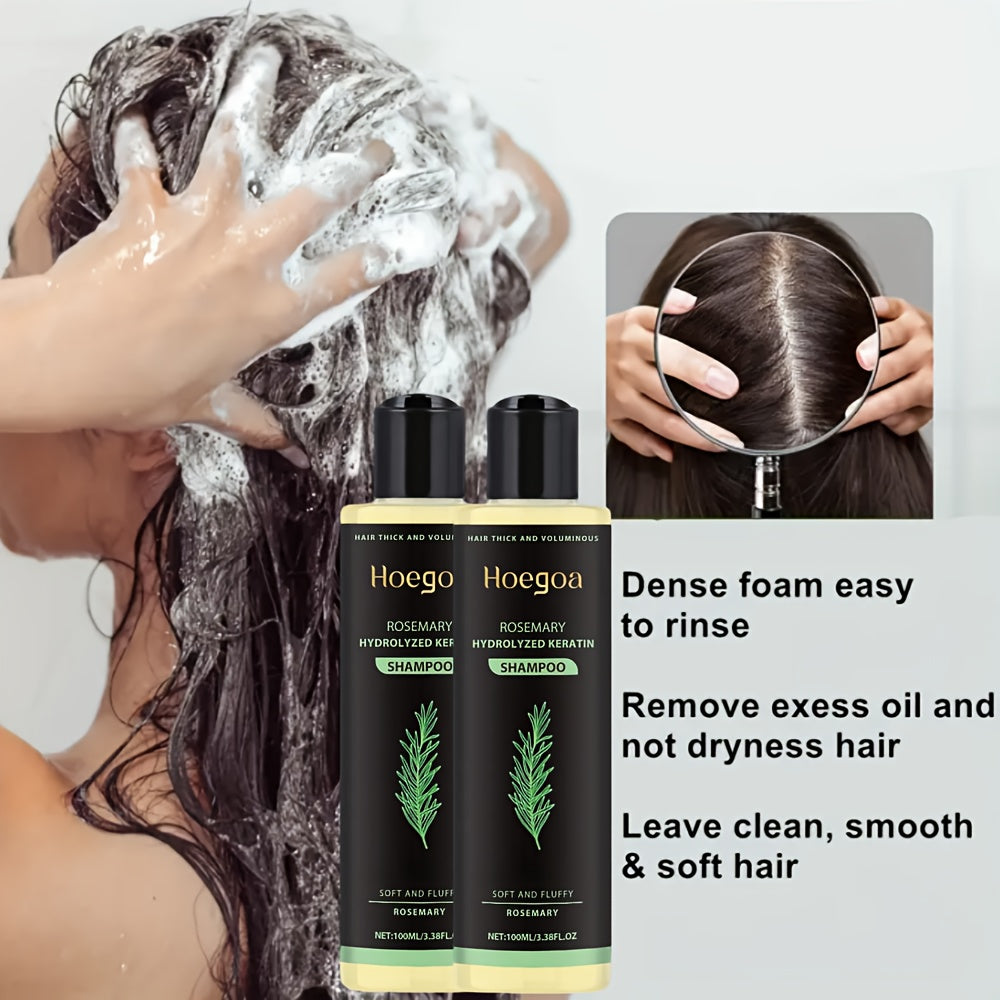Festival Special Offer: 2pcs, Rosemary Shampoo, Containing Rosemary Extract, Vitamin C, Vitamin E, Keratin, For Cleansing And Moisturizing, Making Hair Smooth And Shiny, Strengthen Hair. Holiday Hair Care Gifts
