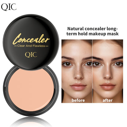Full Coverage Concealer Cream 2pcs — Waterproof Matte Finish, Plant-Based Squalane Formula, Buildable Coverage for Dark Spots & Blemishes, All Skin Tones Light to Dark