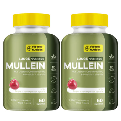 Lung Health Supplement with Mullein Leaf, Vitamin C & D3, Selenium, Zinc, Quercetin & Bromelain — Herbal Respiratory & Bronchial Support Formula, 60 Capsules