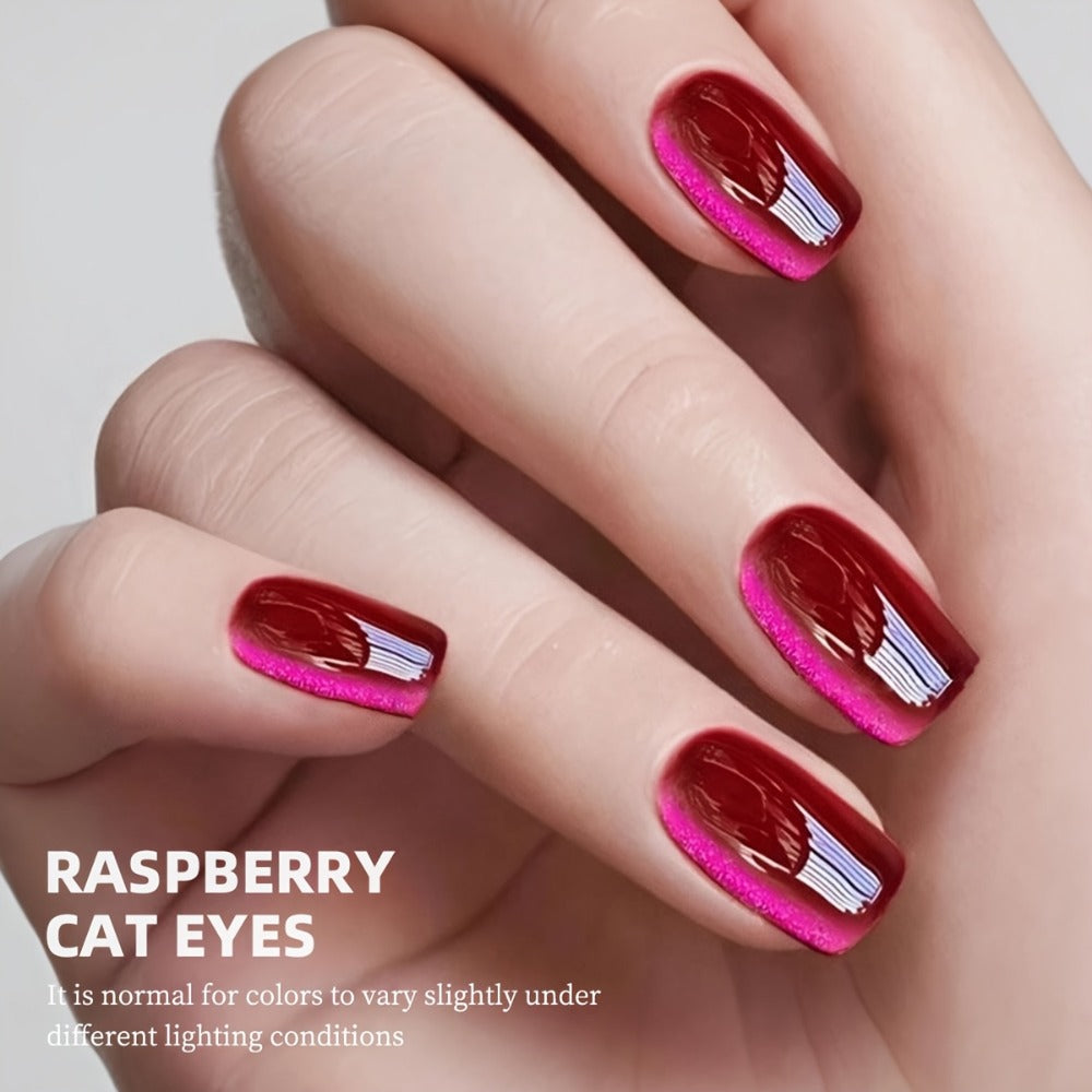 XEIJAYI Electroplating Bottle 5pcs Cat's Eye --- Super Bright Cat's Eye Gel Ruby Cat's Eye Porcelain White Glass Bead Effect Sparkling LED Nail Gel Home Salon Must-have Salon Gel