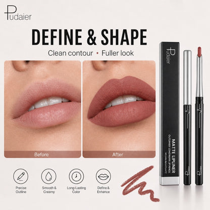 Lip Liner Pencil Matte Long Lasting Waterproof Non-Fading Non-Stick Precise Definition Smooth Glide Lip Outliner for All Day Wear