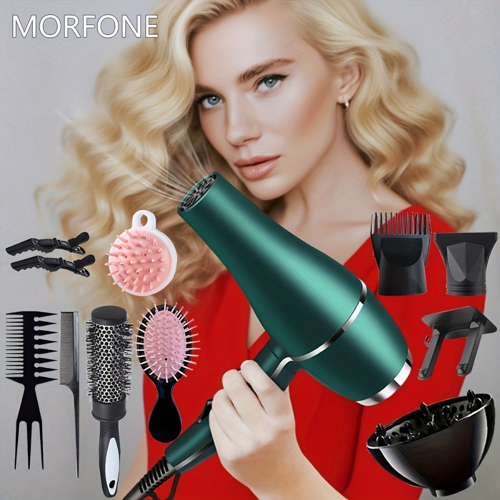 MORFONE All-in-one High-end Home Professional Hair Dryer. A Hair Dryer Set with Various Accessories Such As A Comb, Hair Clip, And Nozzle. Suitable for Family Or Travel Use- Hair Care Festive&Festival Gift for Loved Ones