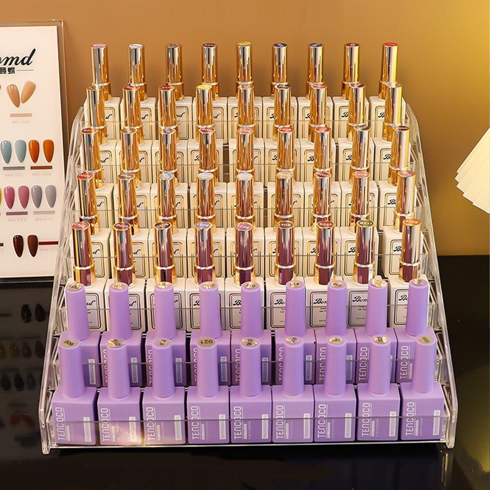 [Nail Polish Display Stand] 4th/7th Floor 1pc Acrylic Formaldehyde-Free Nail Polish Display Stand Organizer for Studio, Gel Polish Holder, Makeup Display Shelf, No Electricity or Battery Needed