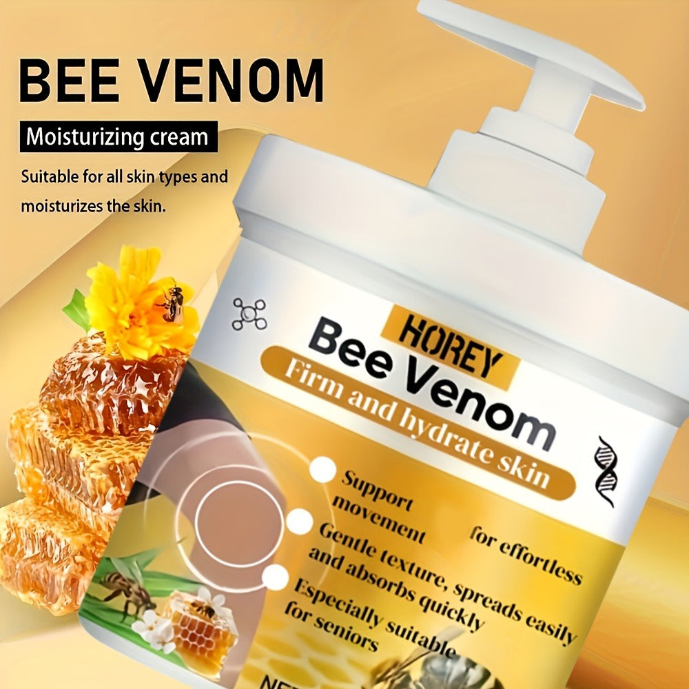 100g/3.53oz Bee Venom Massage Cream, Contains Turmeric& Arnica, Suitable For Everyone, Tightens & Moisturizes Skin, Locks In Moisture, Makes Skin Soft, Delicate, Hydrated, &Smooth, Suitable For All Skin Types.