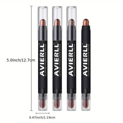 Eyeshadow Stick Set 8PCS Waterproof Long-Lasting - Shimmer, Pearlescent & Matte Eye Shadow Pencil for Smoky, Natural & Glitter Looks, Blendable Creamy Formula, Gift for Her