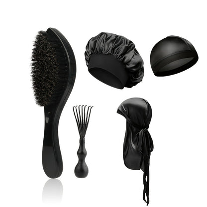 360 Wave Brush for Men — Heavy-Duty Nylon Bristles, ABS Non-Slip Handle, Professional Wave Training & Curl Defining Styling Tool for All Hair Types, 1pc or 5-Piece Set