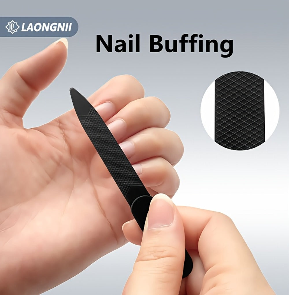 [Nail Care Set] 7pcs Nail Care Set, Suitable For Ingrown Toenails And Thick Toenails - Equipped With Nail File, Cuticle Nipper And Dead Skin Tool - Toenail Clippers With Angled Head & Curved Blades - Classic Black Handle For Men, Women & Elderly, Personal