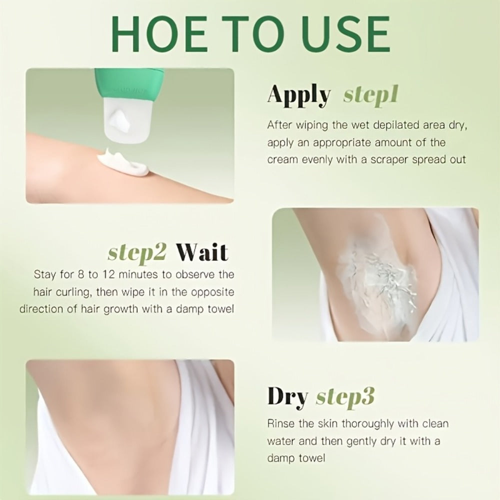 Use Once For, 3-Month Effectiveness, 100g Coconut Hair Removal Cream, Instant Hair Removal, Non Irritating To The Light Beige, Smooth And Residue Free Semi Permanent, Used For Hair Removal On The Face, Lips, Armpits, Legs Arms And Private Areas