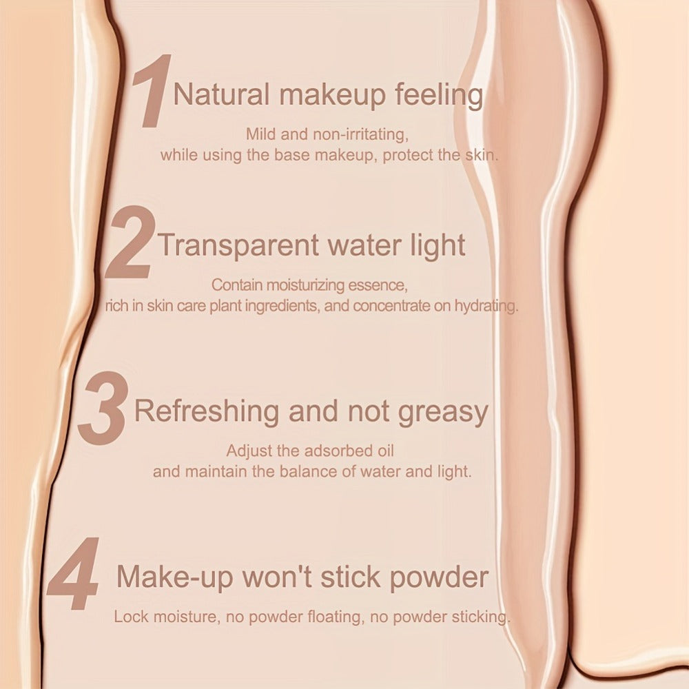 Air Cushion Foundation Full Coverage Moisturizing Lightweight Long-Wear Natural Radiant Finish Mushroom Sponge Applicator for All Skin Types