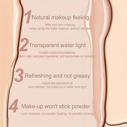 Air Cushion Foundation Full Coverage Moisturizing Lightweight Long-Wear Natural Radiant Finish Mushroom Sponge Applicator for All Skin Types