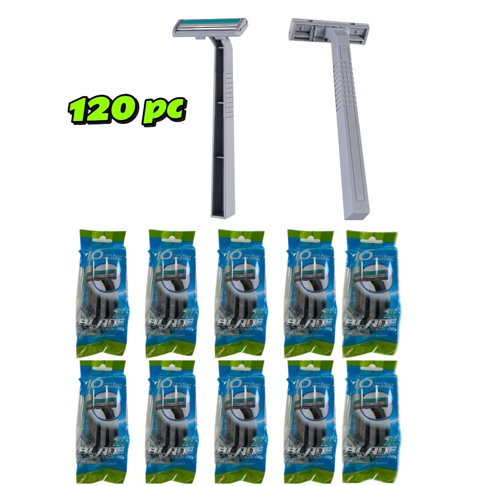 Disposable Razors 120 PCS Double Blade Stainless Steel Shaving Razor Bulk Pack - Smooth Close Shave for Men & Women Body Face Leg Hair Removal