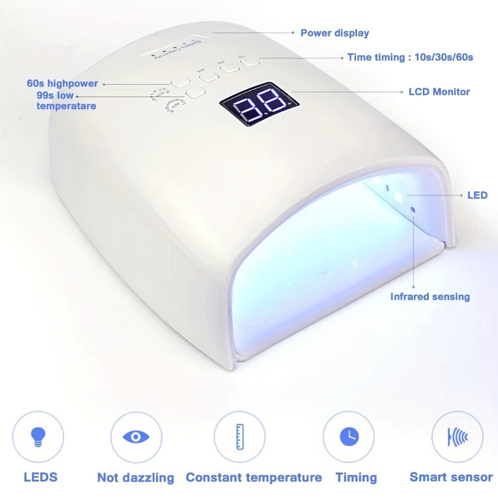 Rechargeable Nail Lamp 33LEDS Nail Dryer for All Gel Nail Polish with 4 Timer Settings Nail Art Manicure Tools