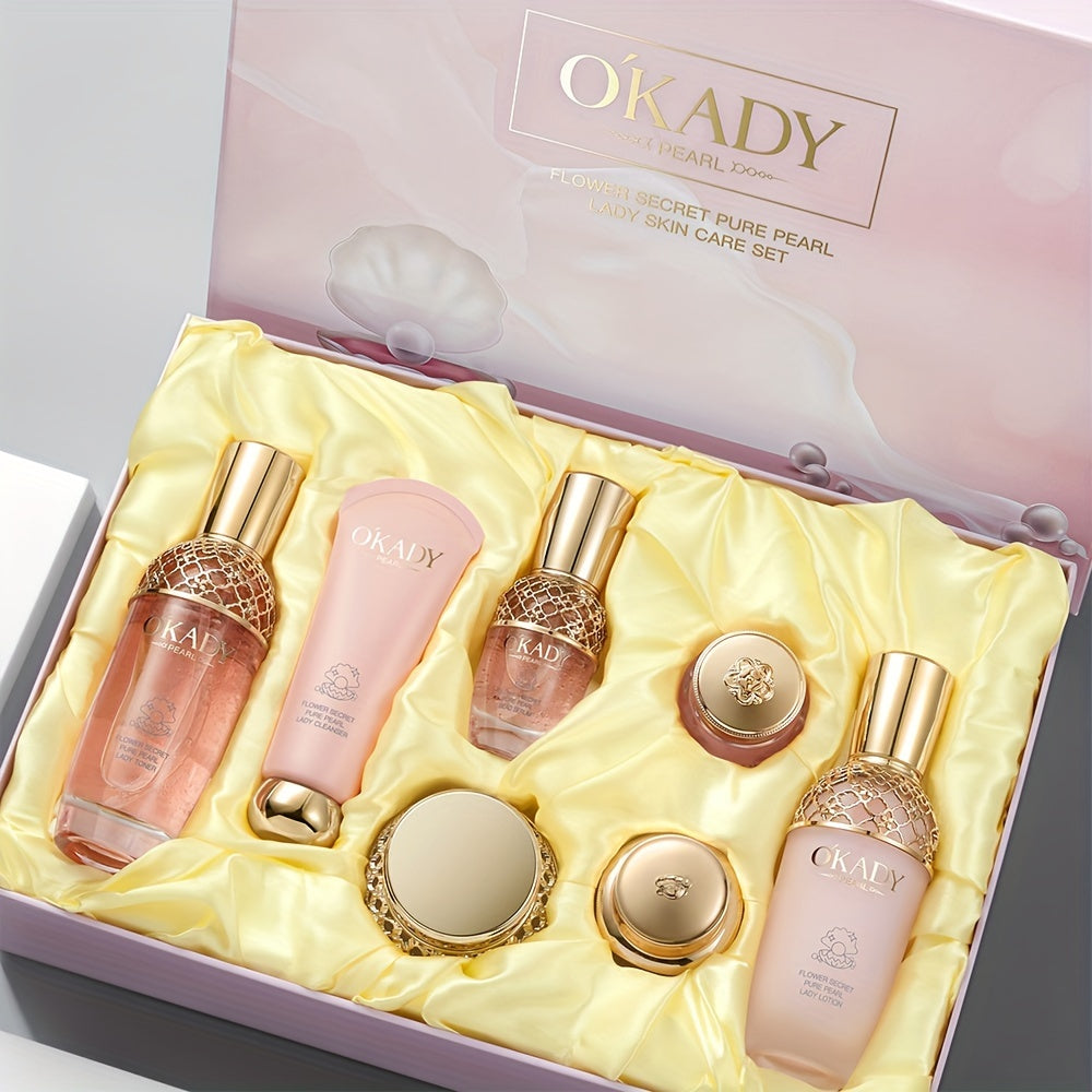Flower Secret Luxury Skin Care Gift Box, High Content - Skin Moisturizing, Skin, Facial Skin Care, 7pcs Skin Care Set, The Best Choice for Gifts, High-quality Luxury Skin Care Gift Box