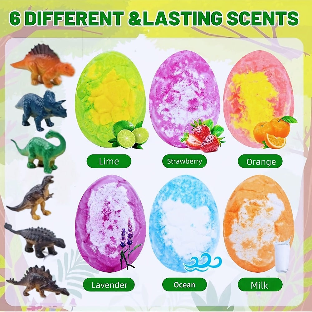 Mother'S Day Gift For - Dinosaur Bath Bombs With Surprises, 6 Packs Bath Bombs For, Dinosaur Bath/ Bath Bombs For, Bath Bombs With Surprise Inside, Fizzy Bath Ball Reveal Hidden Dino.