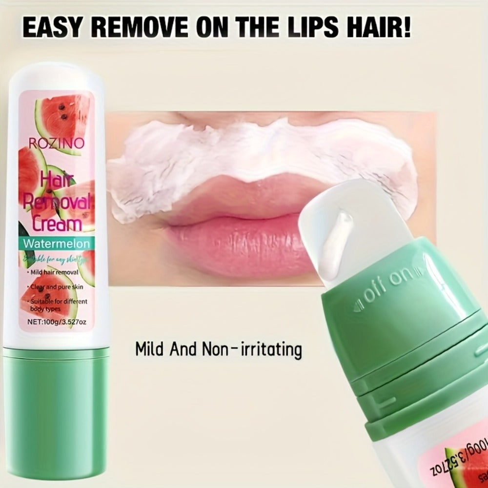 Use Once For, 3-Month Effectiveness, 100g Watermelon Hair Removal Cream, Instant Hair Removal, Non Irritating To The Light Beige, Smooth And Residue Free Semi Permanent, Used For Hair Removal On The Face, Lips, Armpits, Legs Arms And Private Areas