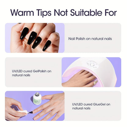 Solid Nail Glue Gel Kit 30g - Press-On Nail Glue with UV Lamp, Nail Glue Remover & Buffer, Strong Long-Lasting Adhesive for False Nails & Rhinestones