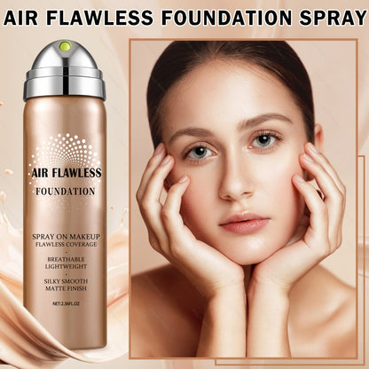 Liquid Foundation Spray - Silky Mist Magic Minerals Formula, Flawless Full Coverage Setting Spray Foundation for Mature & All Skin Types | 8 Shades from Natural to Tan | Lightweight Matte Finish