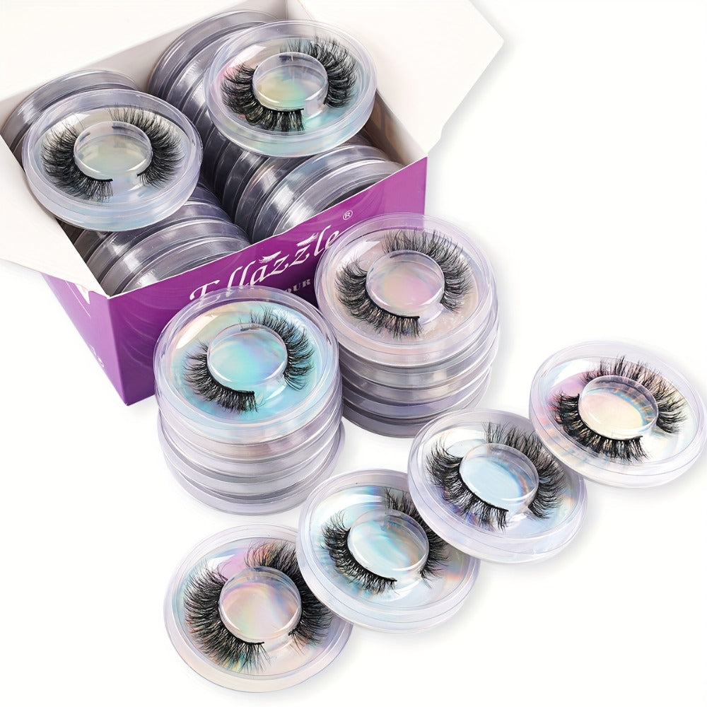 20 Pairs 5D Wispy Faux Mink False Eyelashes, 4 Styles Mixed Dramatic Thick Curled Fluffy Strip Eyelashes Multipack for Eyes Makeup Sets Female Gift