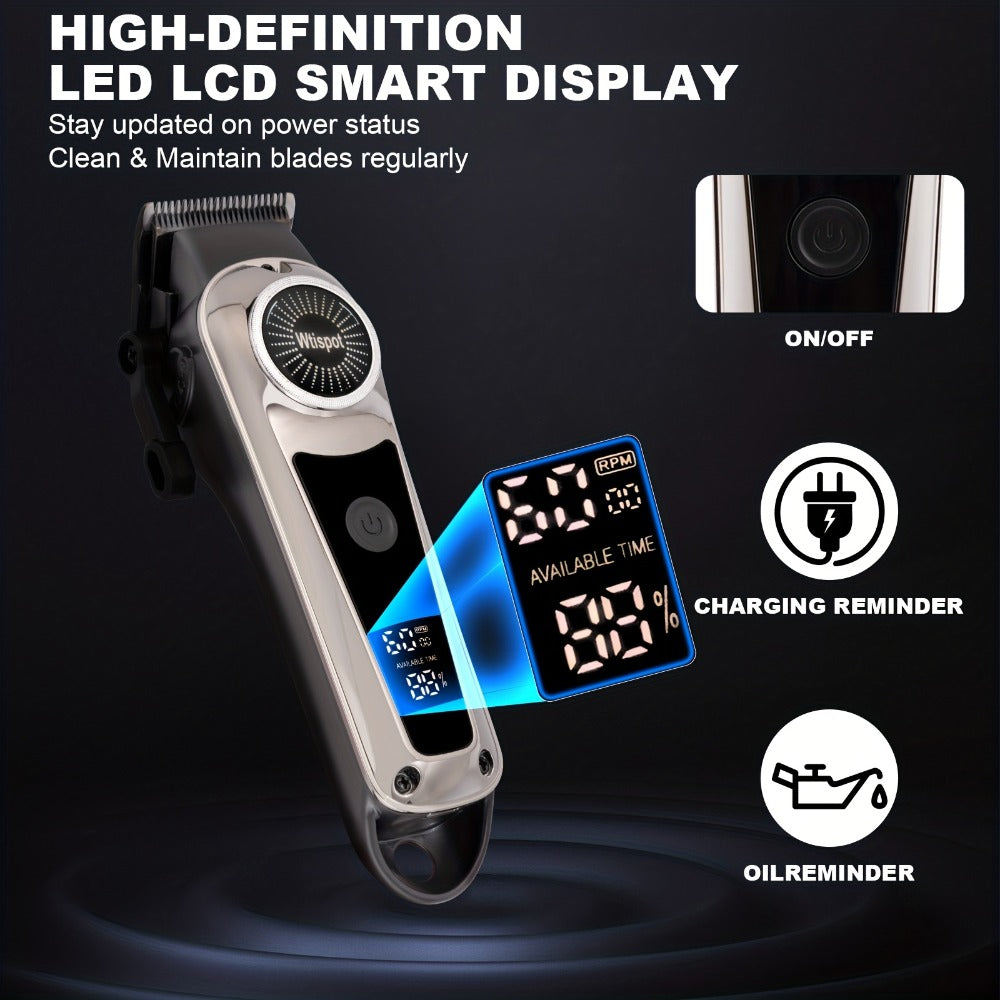 Men'S Hair Clipper And Beard Trimmer Set Men'S USB-Rechargeable Hair Clipper Features Battery Level Indicator, Ideal For Travel And Home Use, Includes 4 Comb Attachments Men'S Gift | Birthday Gift | Christmas Gift