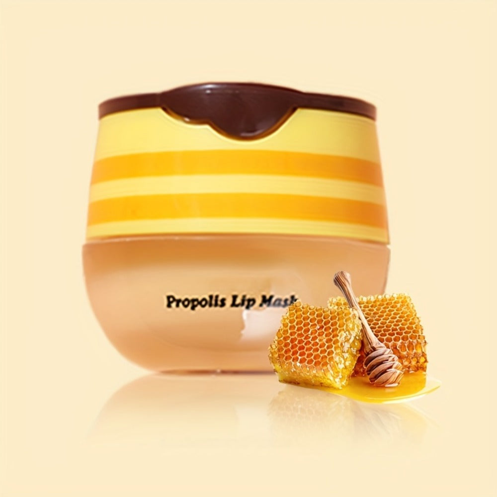 8pcs Lip Balm Honey Pot, Honey Lip Mask Propolis Moisturizing Lip Balm with Stick