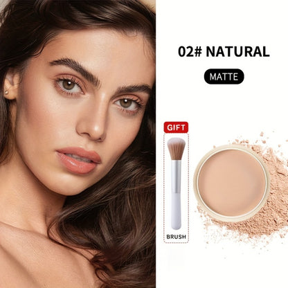 Setting Powder Concealer Kit with Puff & Brush Wet Dry Formula Oil Control Water Resistant Long Lasting - Ivory White Natural Bright Shades Face Makeup
