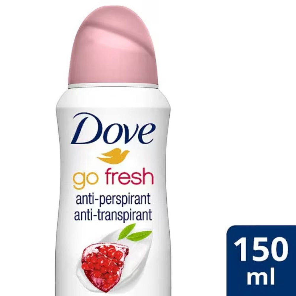 Dove Go Fresh Body Spray Pomegranate Lemon Verbena 150ml Deodorant for Women Long Lasting Freshness Quick Dry Invisible No White Marks Non-Sticky Lightweight Daily Deodorant Spray Gym Travel 5oz