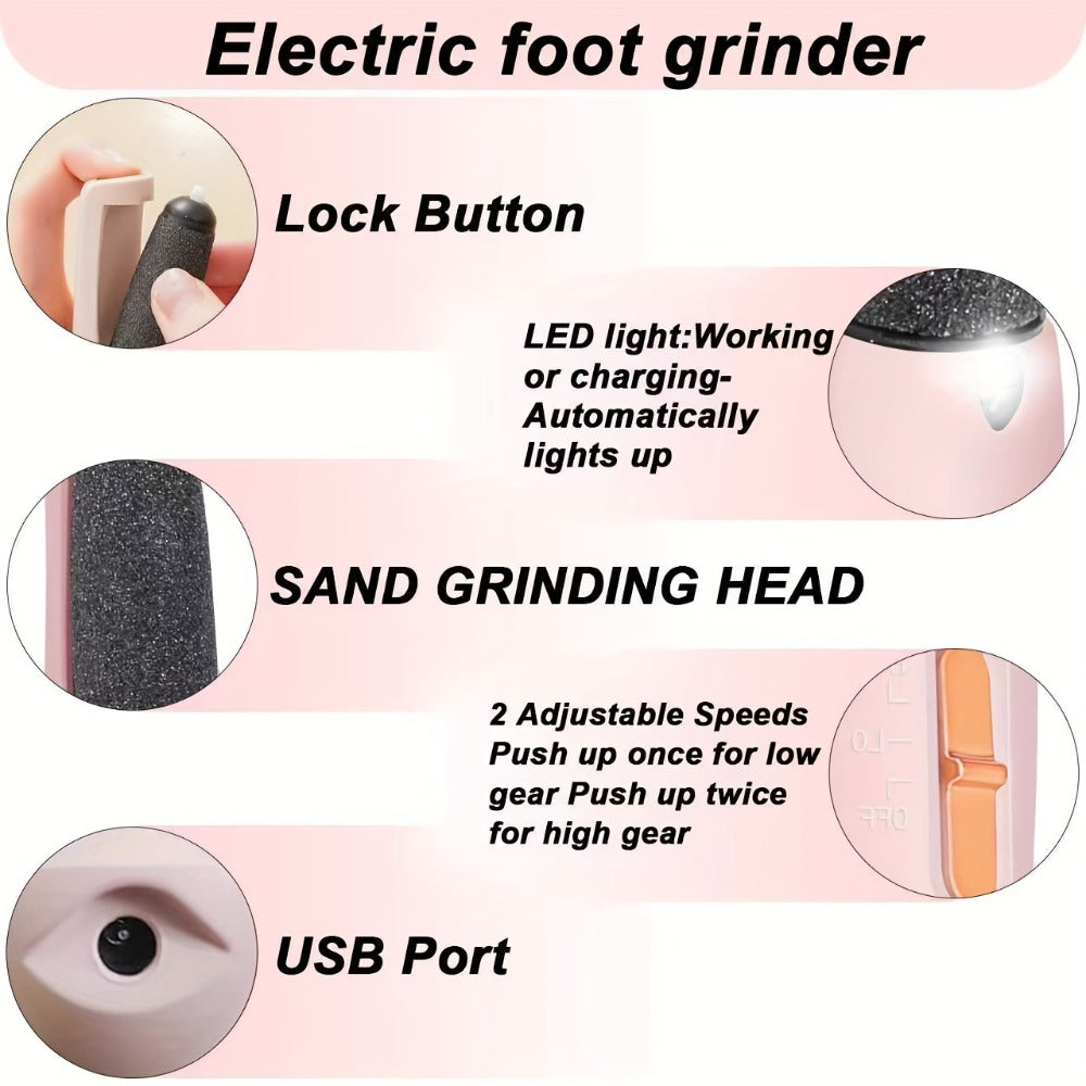 Remover For Feet, Electric Foot Remover Rechargeable Pedicure Tools Smooth Pedicure Wand Electronic Foot File, Equrhsa Foot Care Cream Cracked Feet, Feet Care For Removes Dry Hard & Dead Skin Ideal Gift